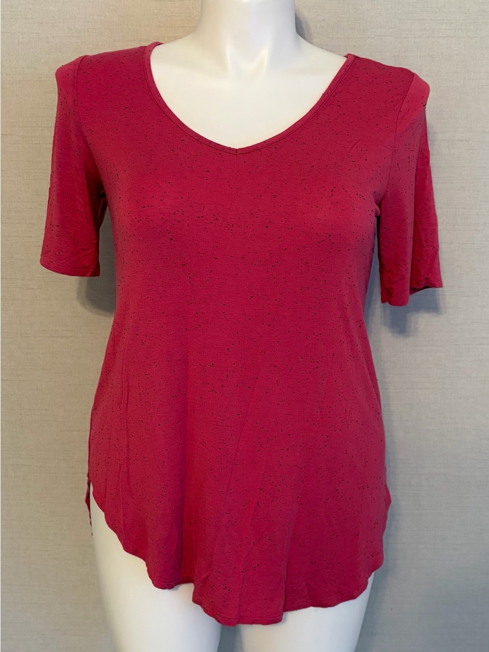 Women's Large V-Neck Short Sleeve Maurice’s 24/7 Textured Top
